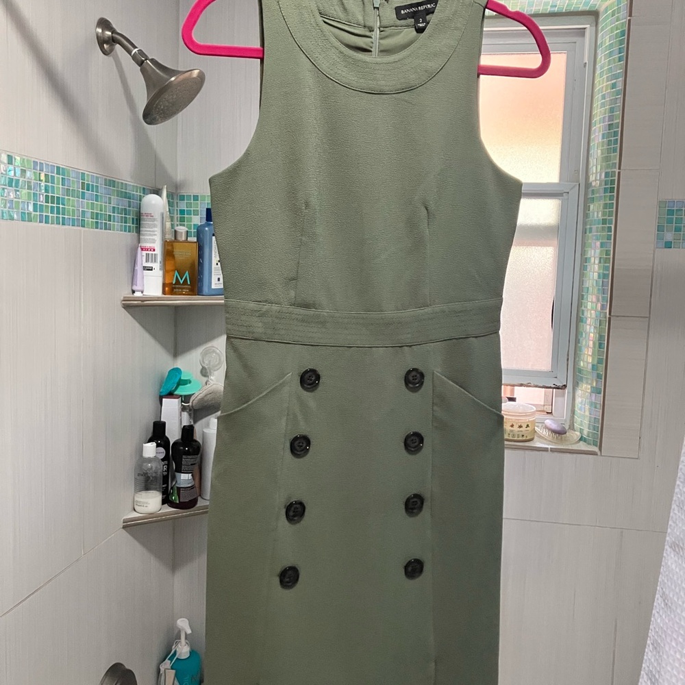 Banana Republic Sage Green Midi Dress